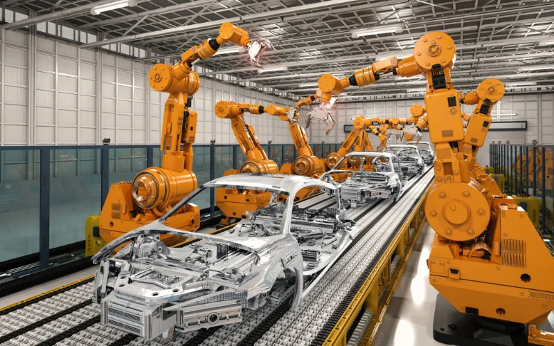 Ứng dụng của cánh tay Robot gắp sản phẩm trong ngành ô tô